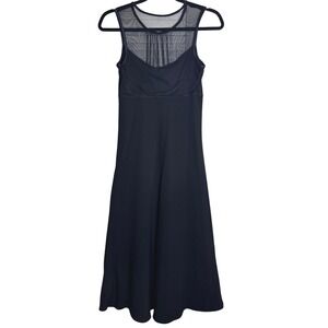 VTG Y2K Womens AGB Sheer Mesh Illusion Neck Cocktail Dress Size 6 90s Noir LBD